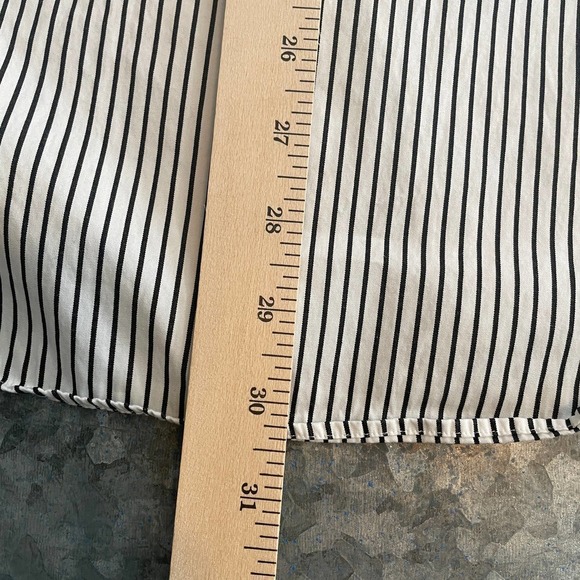 Polo Ralph Lauren Regent Custom Fit Pinstripe Button Up Shirt 16.5 White Black - Picture 10 of 10